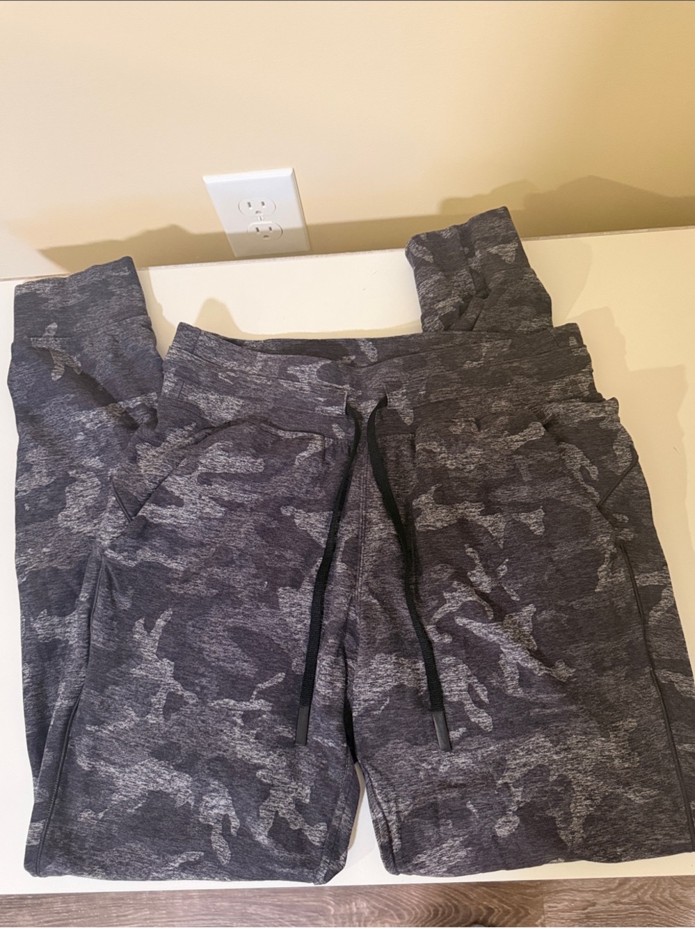 Lululemon Gray Camouflage Jogger Pants - Drawstring Waist